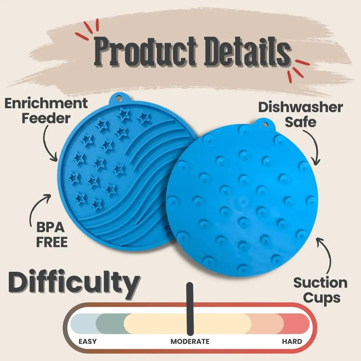 Dog Lick Mat with Suction Cups - Lick Mat