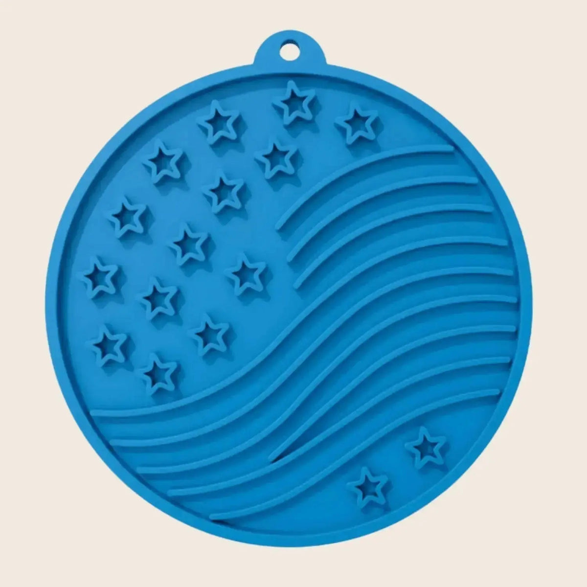 Dog Lick Mat with Suction Cups - Blue Stars & Stripes - Lick Mat
