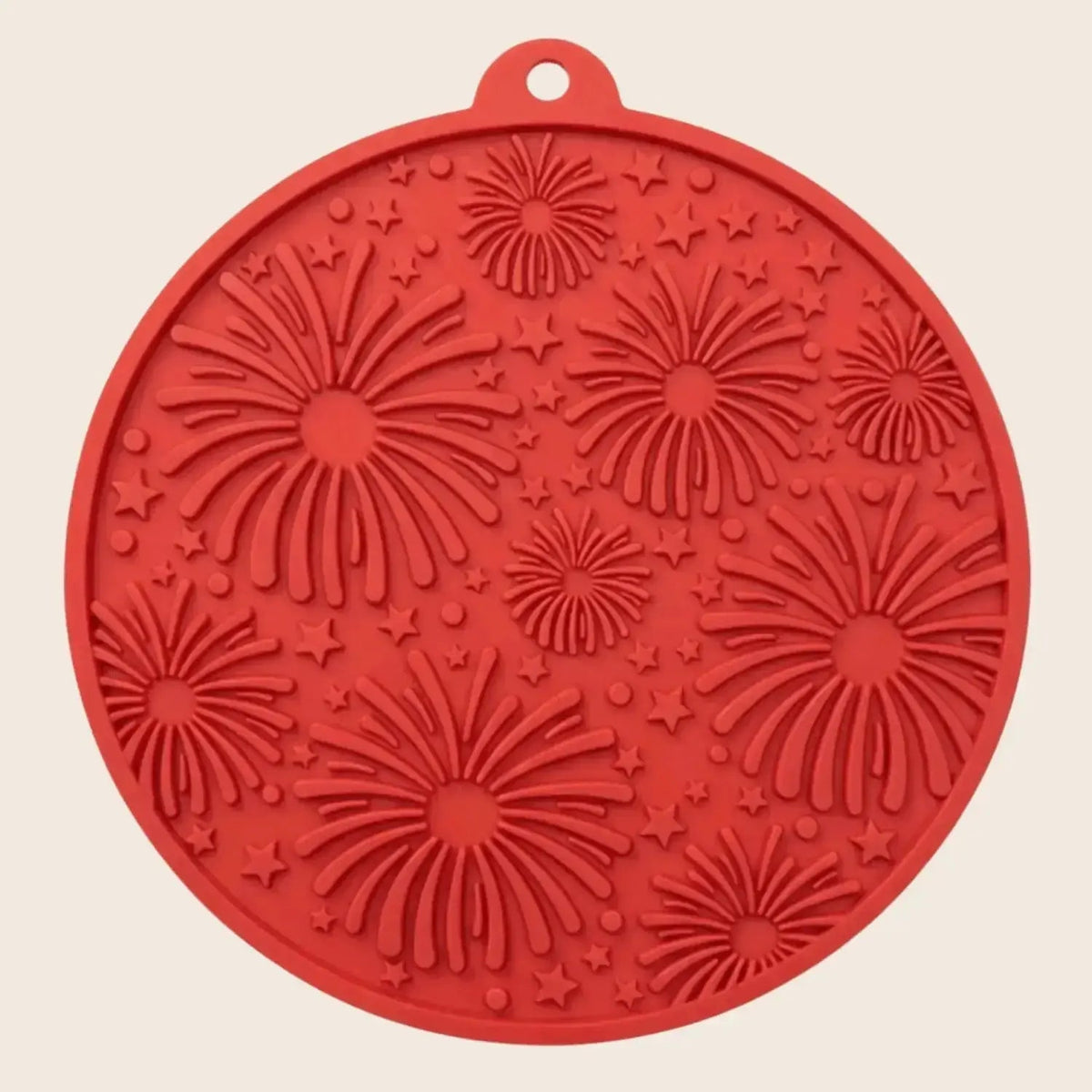 Dog Lick Mat with Suction Cups - Red Fireworks - Lick Mat