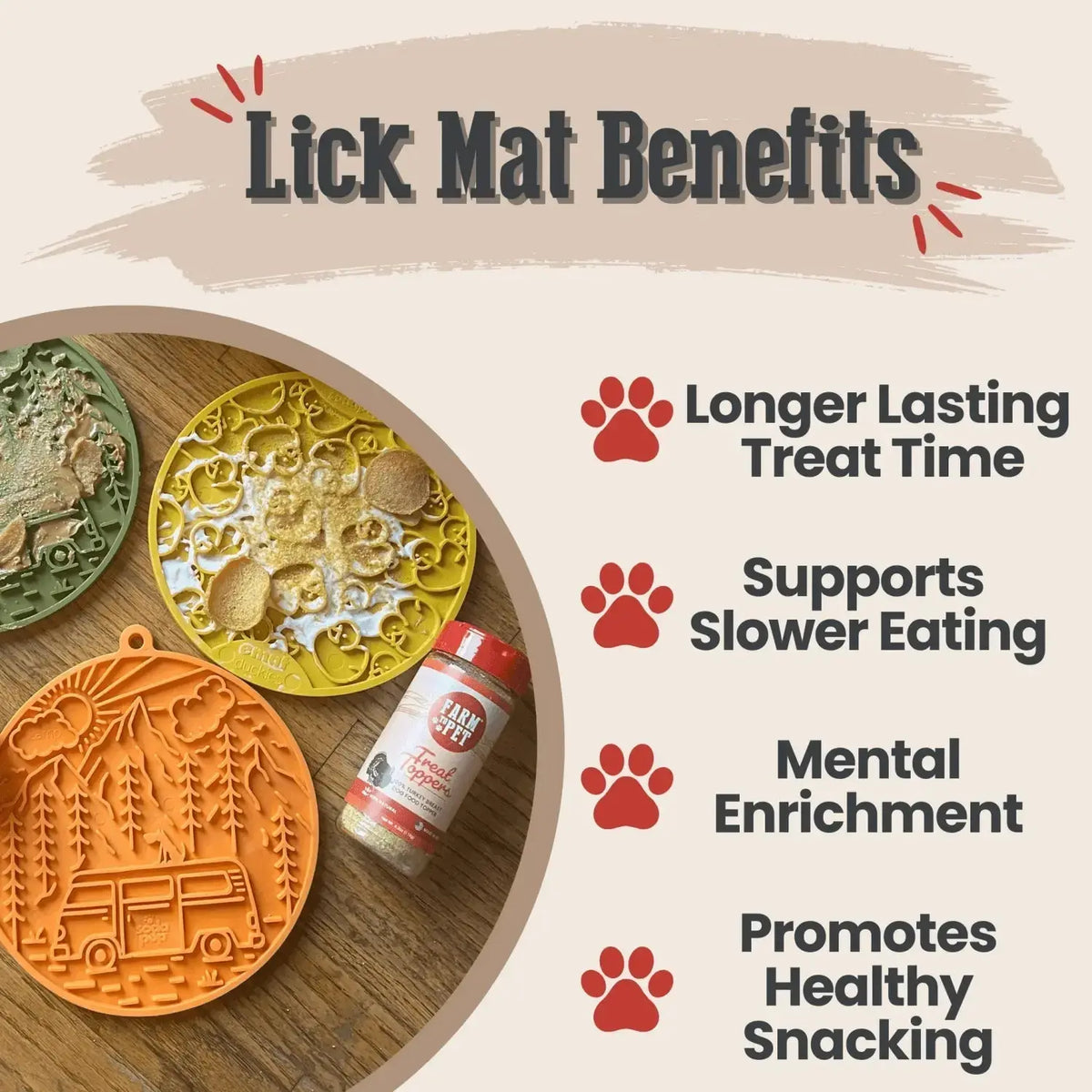 Dog Lick Mat with Suction Cups - Lick Mat