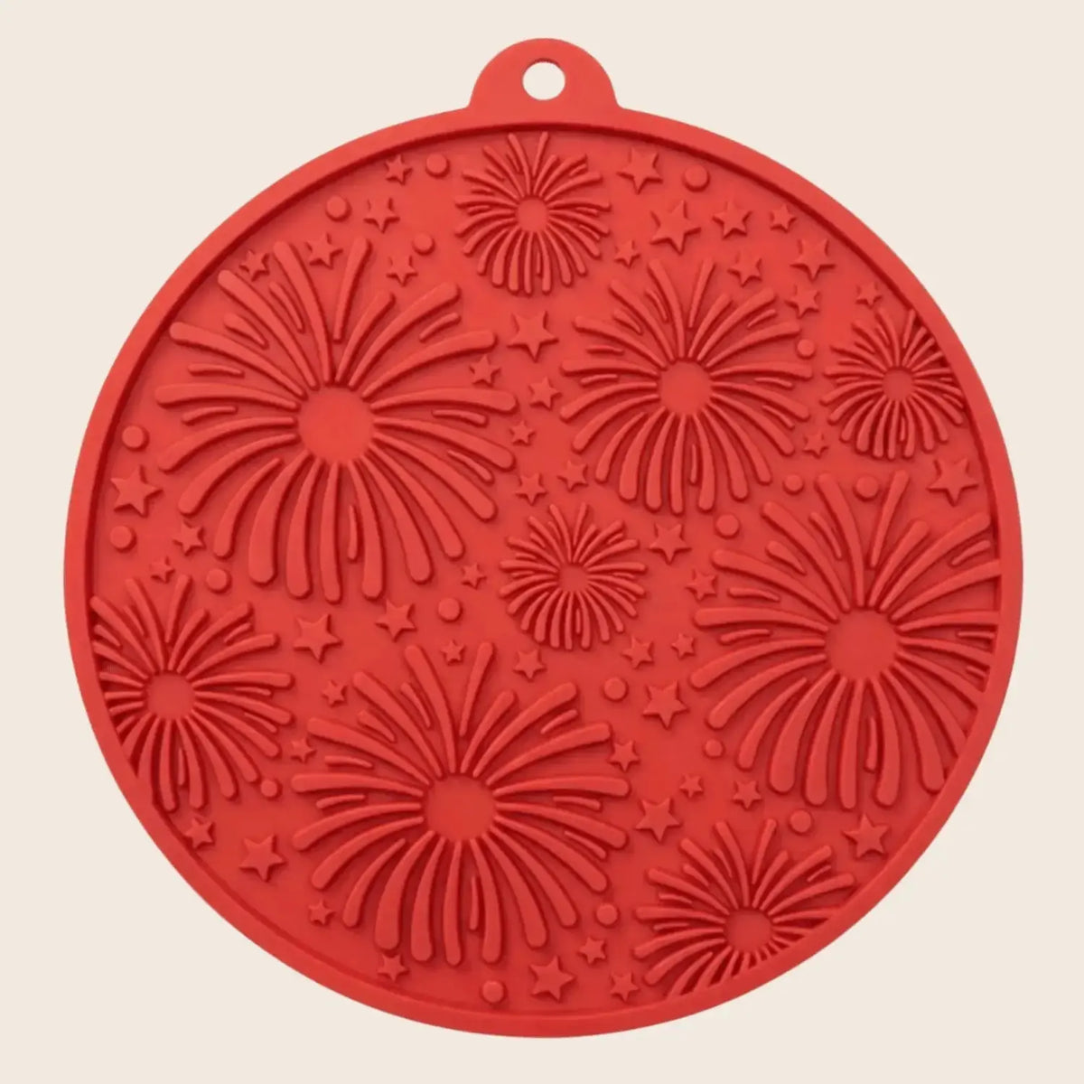 Dog Lick Mat with Suction Cups - Red Fireworks - Lick Mat