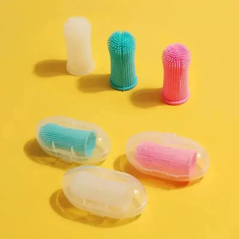 Dog Super Soft Pet Finger Toothbrush Teeth Cleaning Breath Care Nontoxic Silicone Tooth Brush Cat Dog Toothbrush Pet