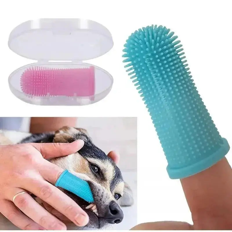 Dog Super Soft Pet Finger Toothbrush Teeth Cleaning Breath Care Nontoxic Silicone Tooth Brush Cat Dog Toothbrush Pet