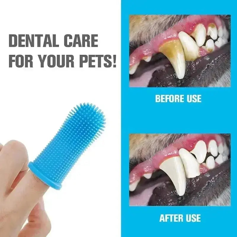 Dog Super Soft Pet Finger Toothbrush Teeth Cleaning Breath Care Nontoxic Silicone Tooth Brush Cat Dog Toothbrush Pet