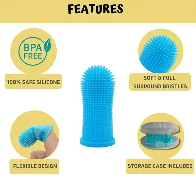 Dog Super Soft Pet Finger Toothbrush Teeth Cleaning Breath Care Nontoxic Silicone Tooth Brush Cat Dog Toothbrush Pet
