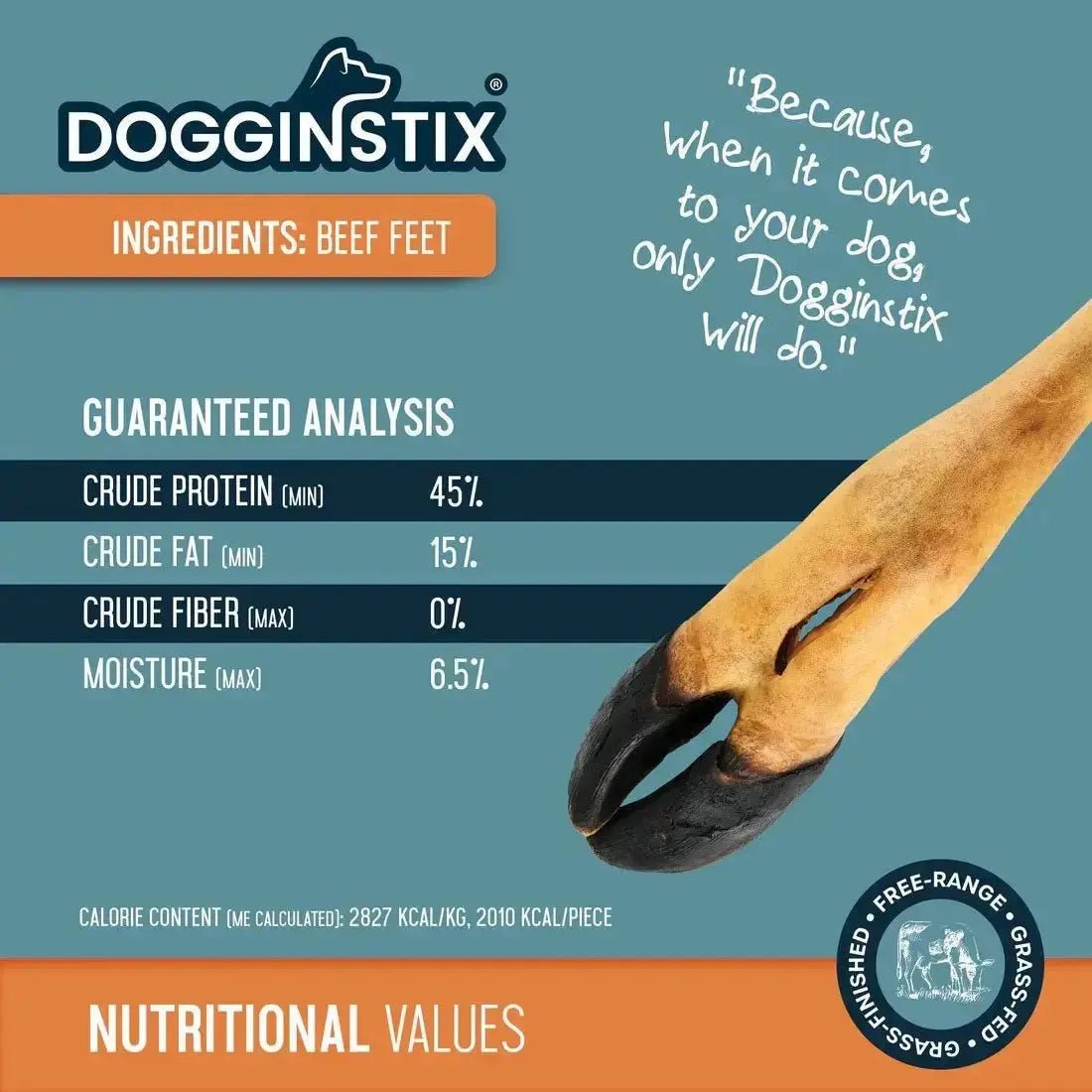 Dogginstix Beef Foot Dog Chew – Four Treats in One, Ideal for Small to Medium Dogs Jeffers
