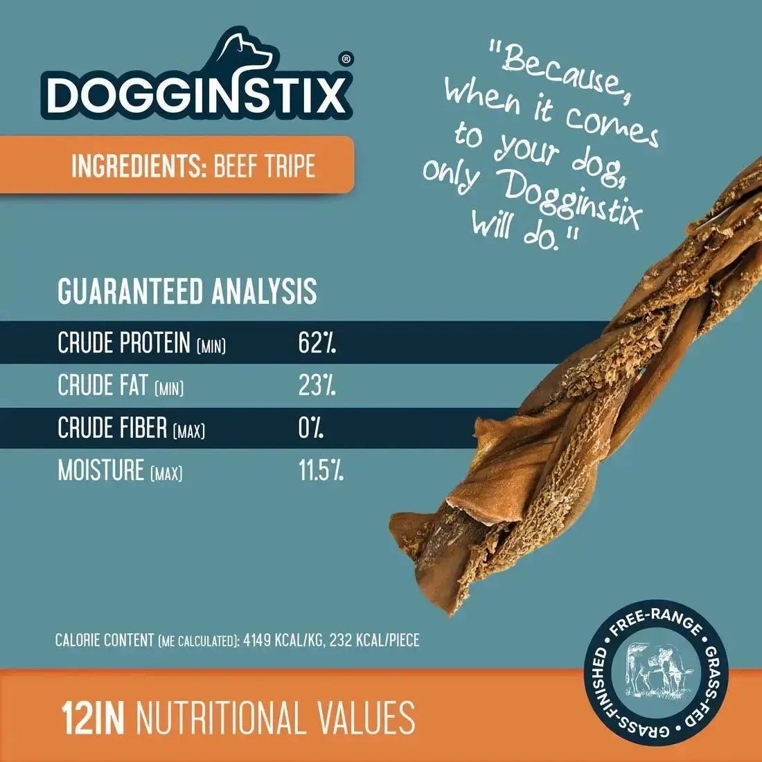 Dogginstix Braided Beef Tripe Natural Dog Chew – Digestible, Nutrient Rich, Omega 3 Jeffers