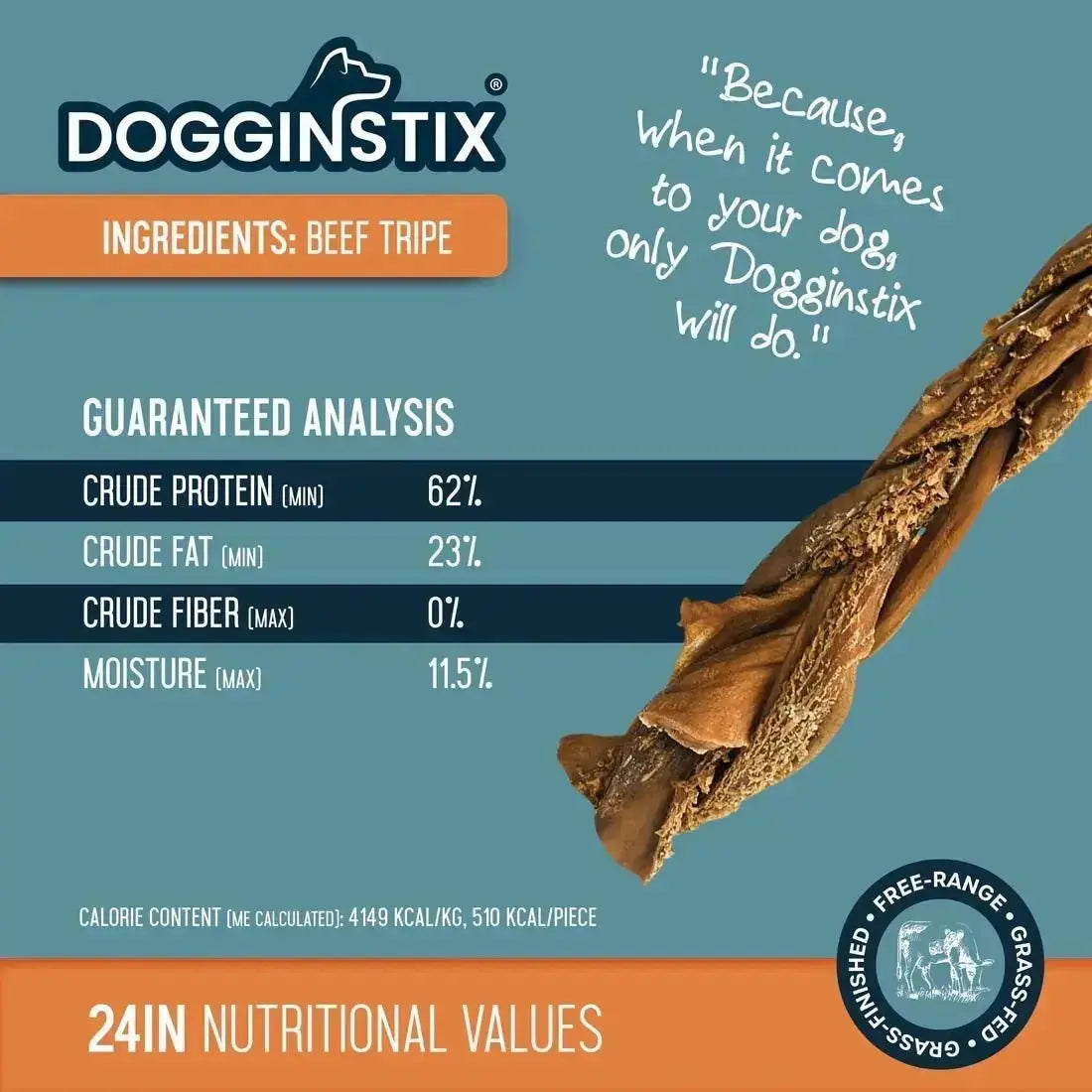 Dogginstix Braided Beef Tripe Natural Dog Chew – Digestible, Nutrient Rich, Omega 3 Jeffers