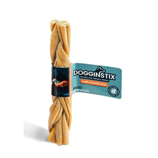 Dogginstix Braided Lamb Collagen Dog Chew – Long Lasting, Digestible, High Protein Rawhide Alternative Jeffers