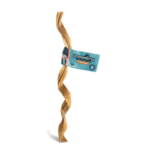 Dogginstix Braided Lamb Collagen Twist Dog Chew – Natural, Odor Free, Long Lasting Jeffers