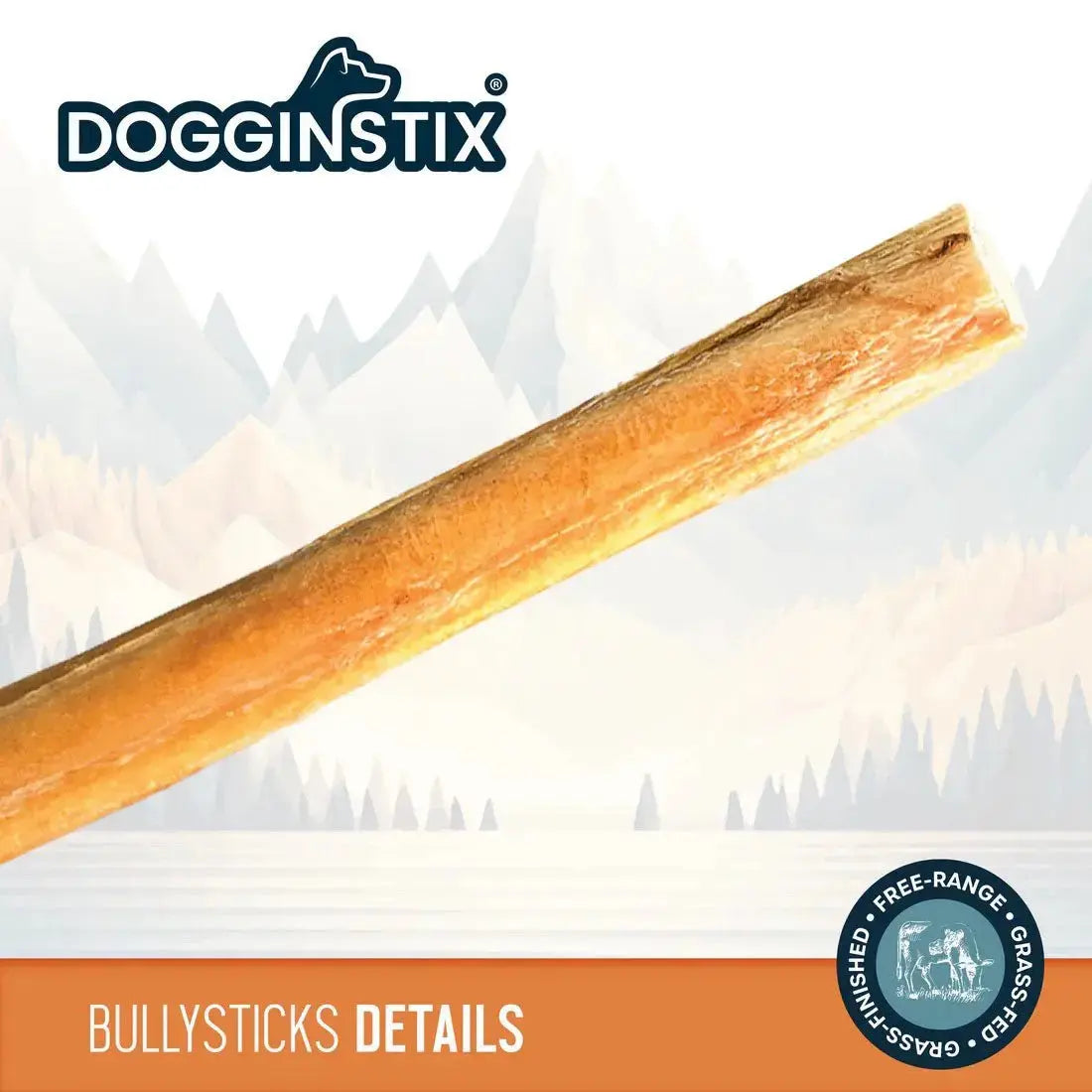 Dogginstix Bully Stick Dog Chew, All-Natural, Grass-Fed Beef, Odor-Free Jeffers