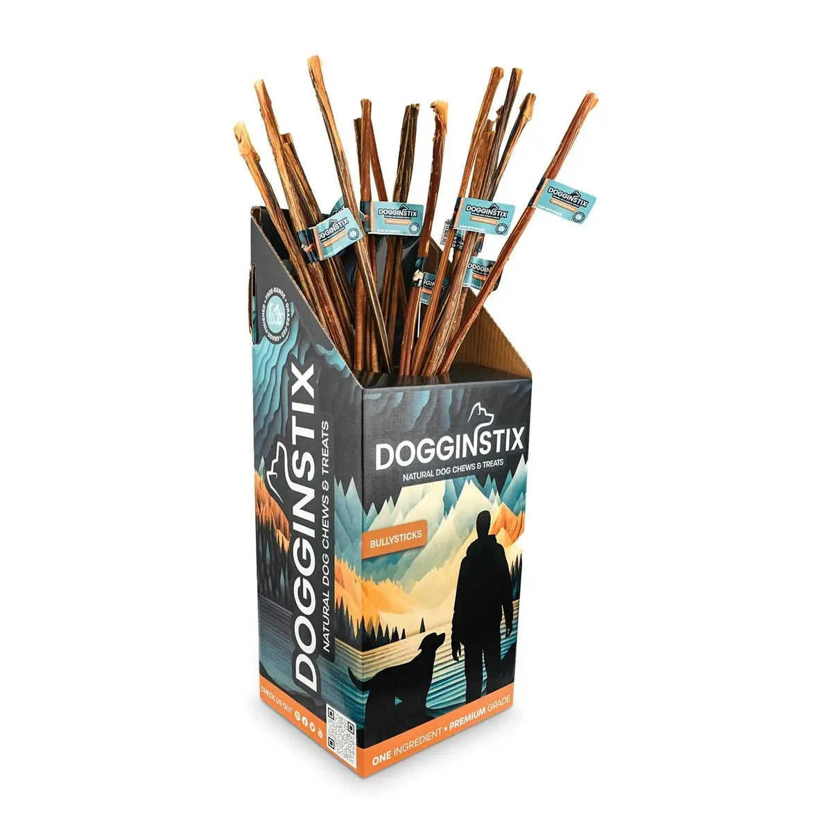 Dogginstix Bully Stick Dog Chew, All-Natural, Grass-Fed Beef, Odor-Free Jeffers