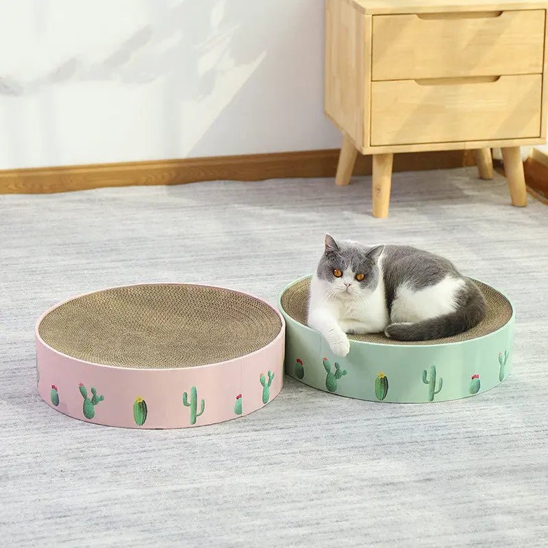 Durable Round Cat Scratch Board Bed and Toy Cashymart