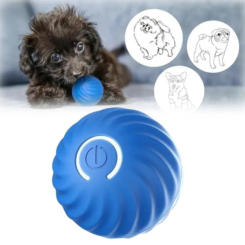 Interactive Dog Toy Ball with Motion Activation and Squeaker, for Small Dogs and Cats (2.95 × 2.95 × 4.33 in)