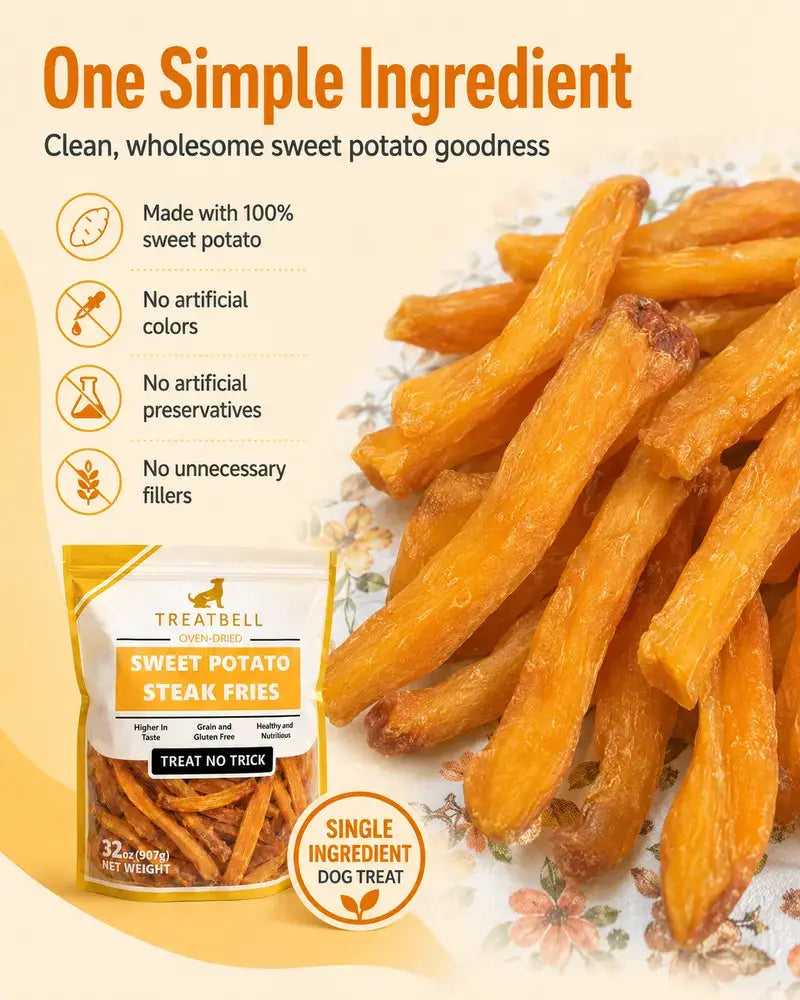 2LB Sweet Potato Dog Treats, Natural Single Ingredient Chews, 32oz
