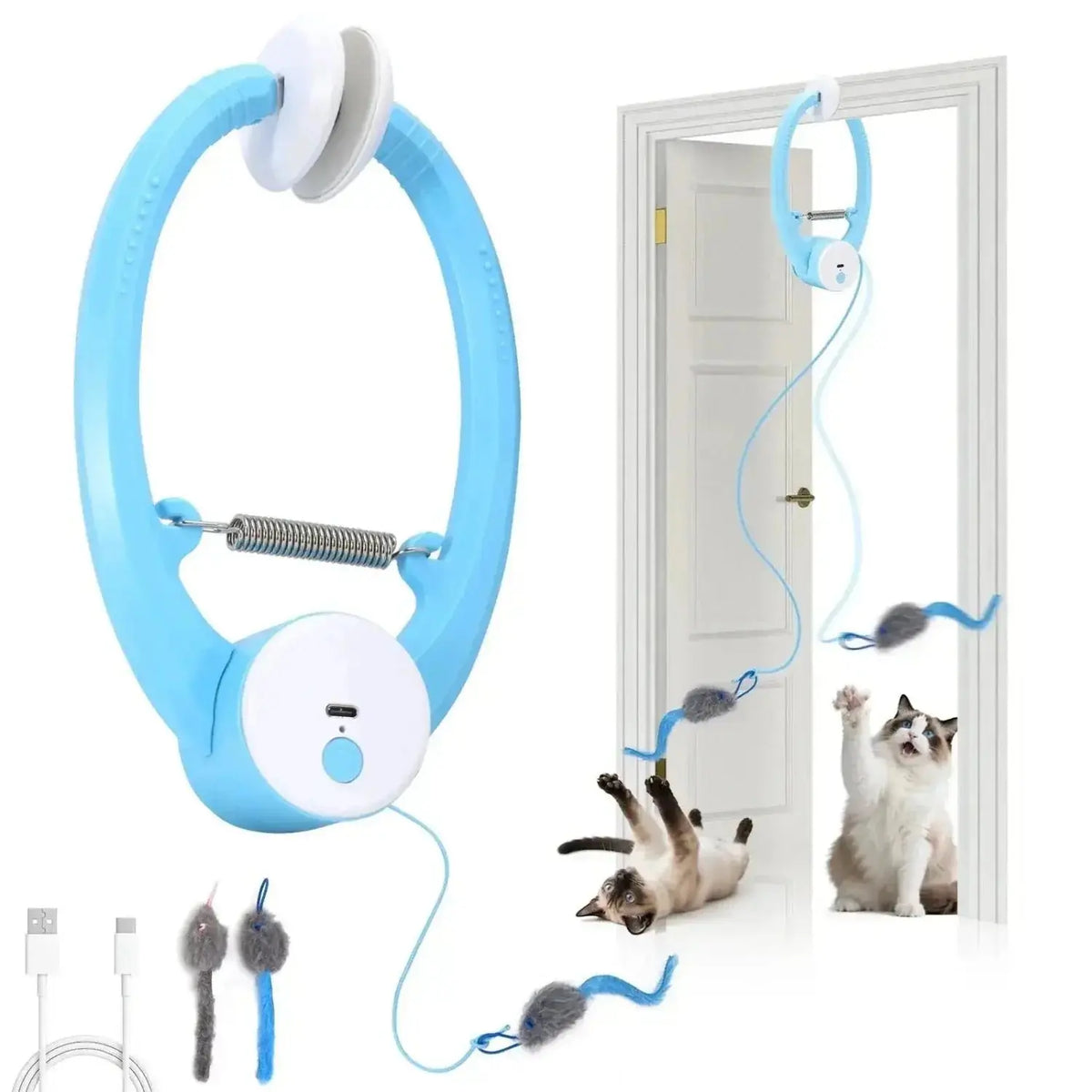 Electric Automatic Interactive Cat Toy USB Rechargeable Fluttering Butterfly Feather Wand for Indoor Enrichment