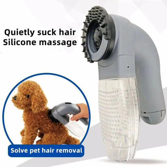 Electric Pet Hair Portable Pet Massage Cleaning Brush - Grey - Petcare