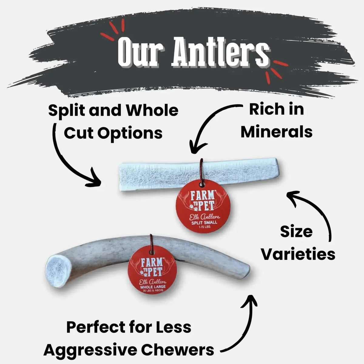 Elk Antler Dog Chews | All-Natural Whole and Split Chews for Dogs - Antler Dog Chew