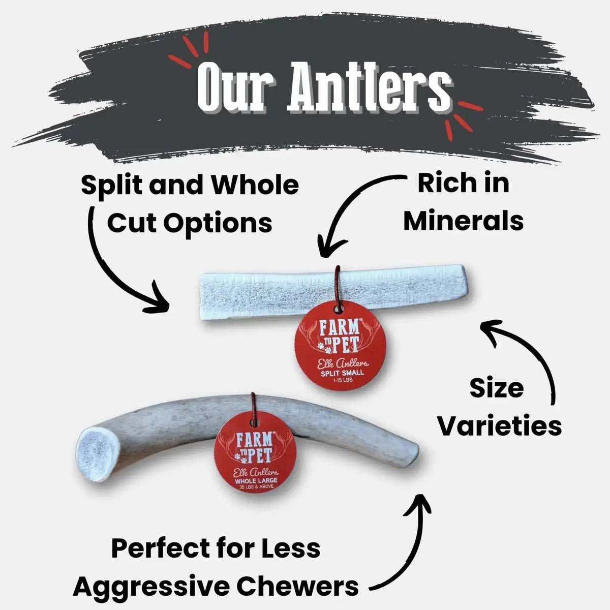 Elk Antler Dog Chews | All-Natural Whole and Split Chews for Dogs - Antler Dog Chew