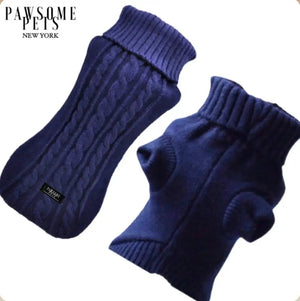 (EXTRA WARM) Dog and Cat Sweater - Navy Blue - Dog Apparel