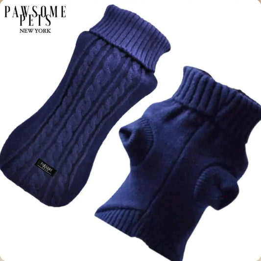 (EXTRA WARM) Dog and Cat Sweater - Navy Blue - Dog Apparel