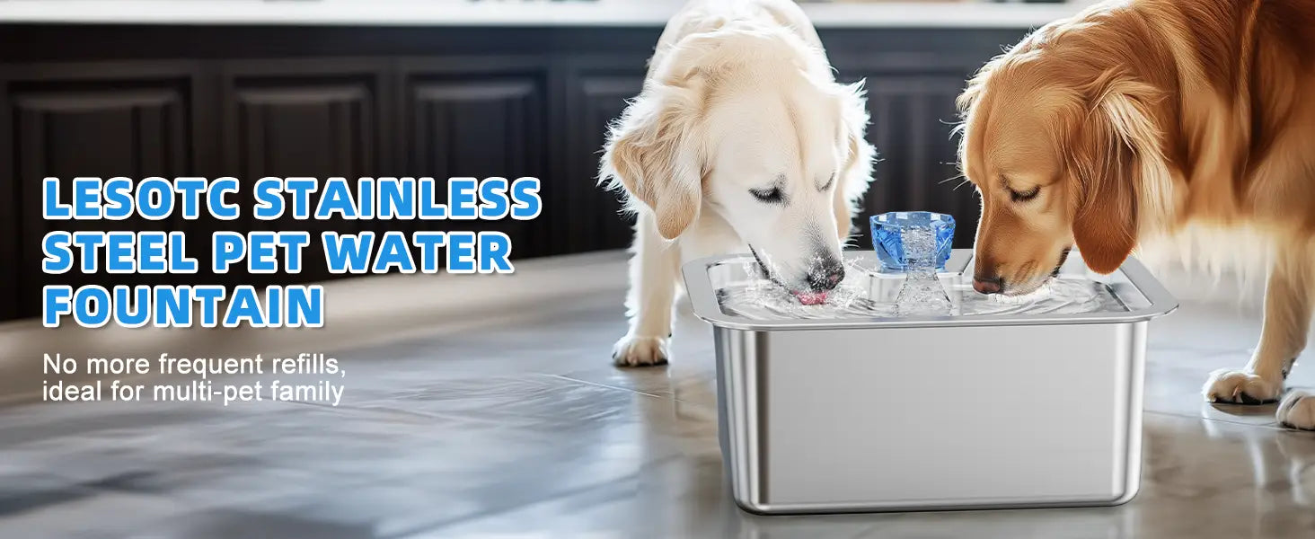 11L/3Galon Stainless Steel Pet Water Fountain with 4 Filters