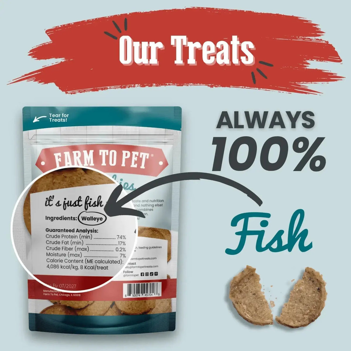 Fish Dog Treats | Wild-Caught Fish Chips for Dogs - Chip