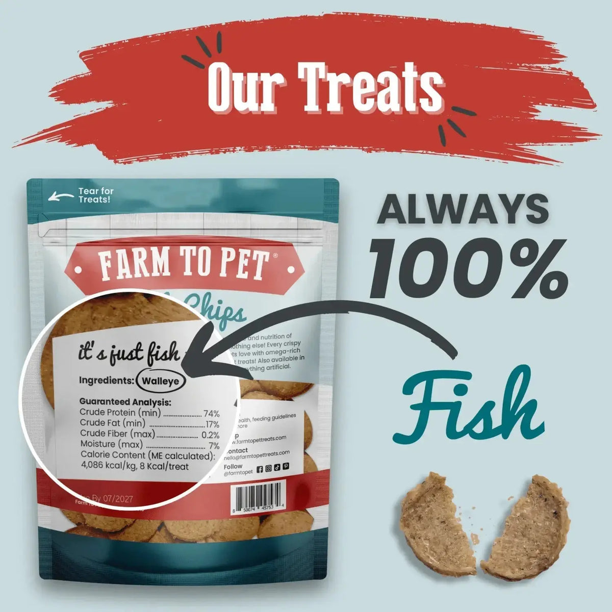 Fish Dog Treats | Wild-Caught Fish Chips for Dogs - Chip