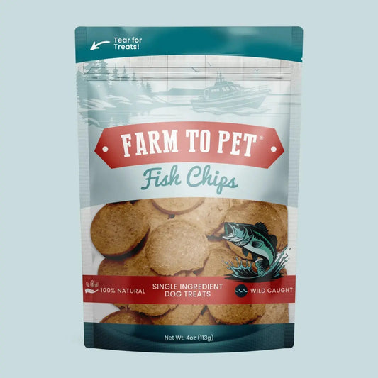Fish Dog Treats | Wild-Caught Fish Chips for Dogs - Standard 4oz - Chip