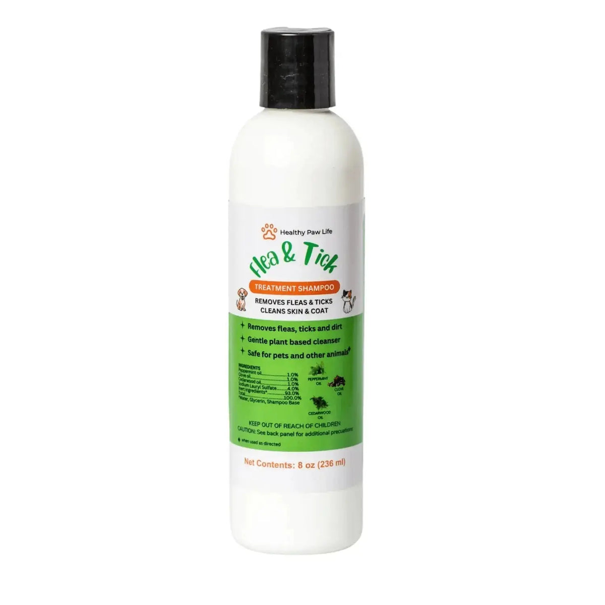 Flea and tick shampoo for Pets – Plant-Based Natural Essential Oils - 8 fl oz - Animals & Pet Supplies