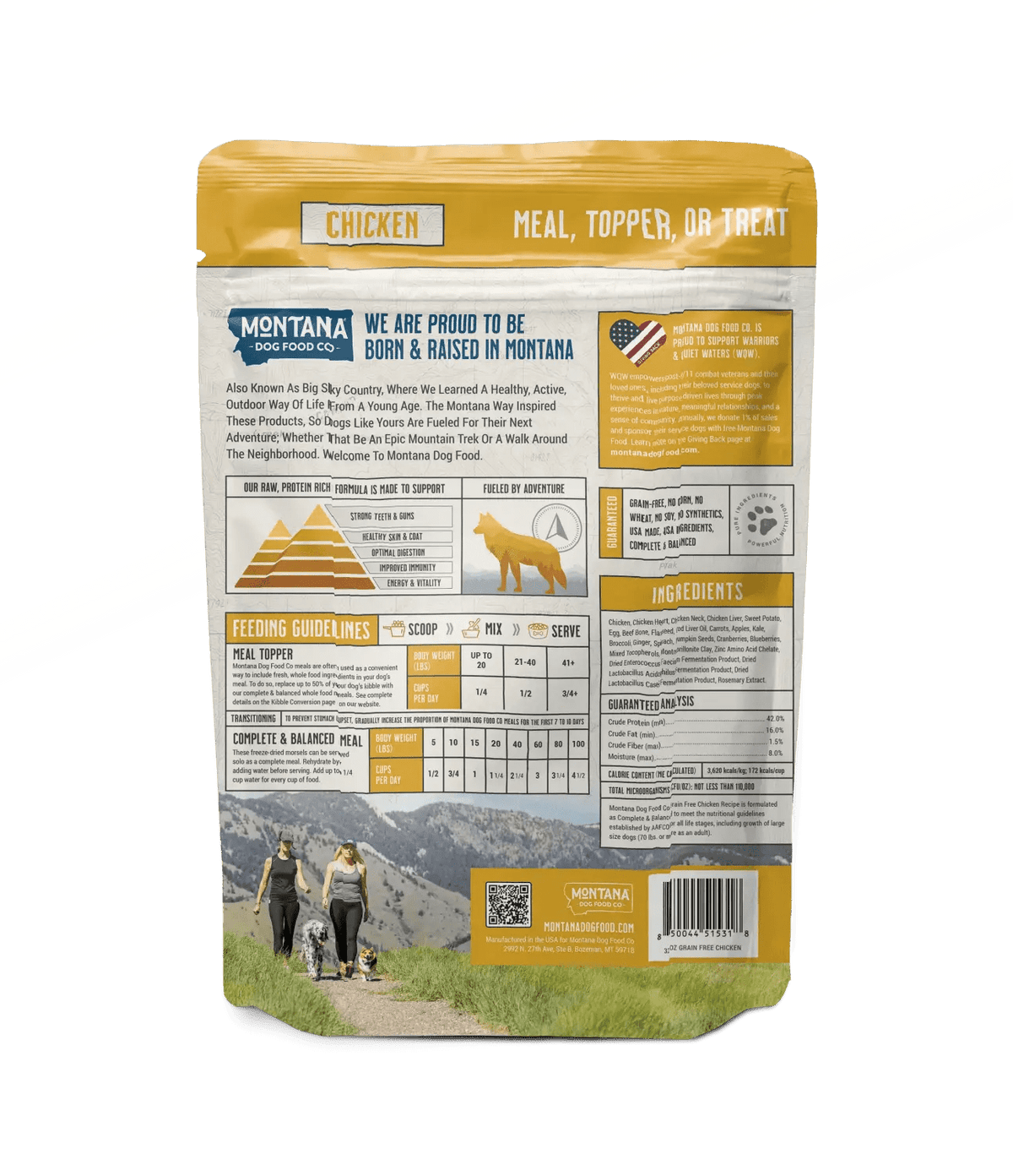 Grain-Free Chicken Freeze-dried Raw Adventure Fuel (Dog Food) Montana Dog Food Co