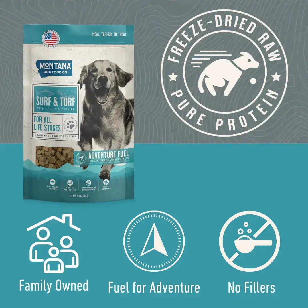 Grain-free Surf & Turf Freeze-dried Raw Adventure Fuel (Dog Food) Montana Dog Food Co