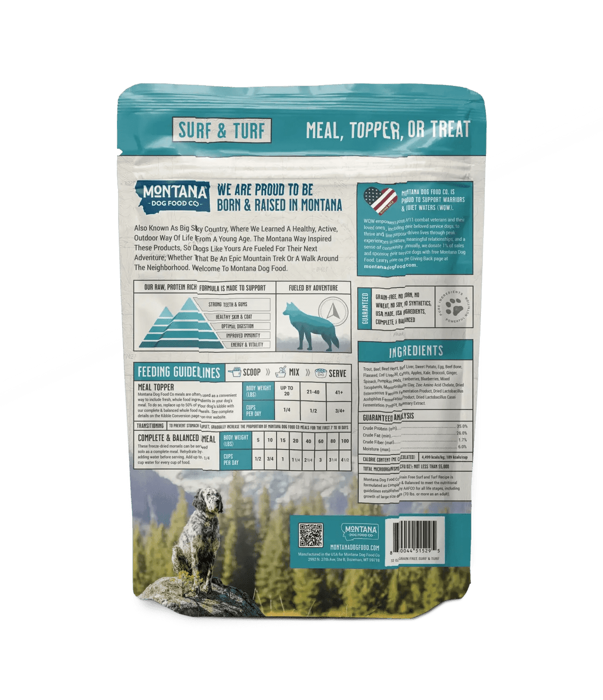 Grain-free Surf & Turf Freeze-dried Raw Adventure Fuel (Dog Food) Montana Dog Food Co