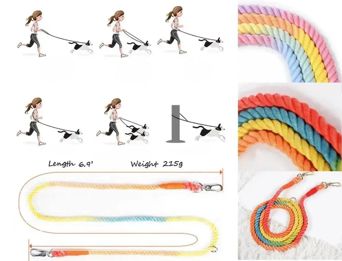 hands free dog leash - Sunset - rope leash