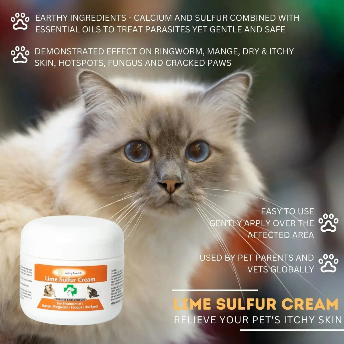 Healthy Paw Life’s Lime Sulfur Pet Skin Care Cream and Spray - 2 Piece Set - 2 oz Cream & 4 oz Spray - Animals & Pet
