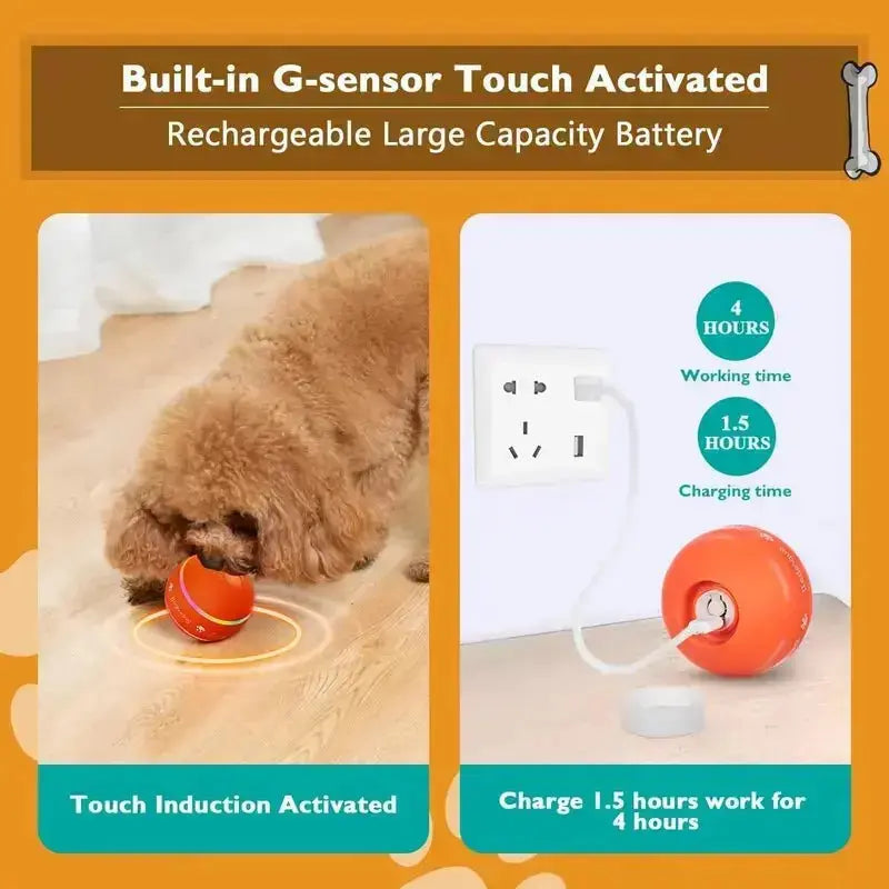 Interactive Dog Toys Dog Ball,[Newly Upgraded] Durable Motion Activated Automatic Rolling Ball Toys For/Small/Medium/Large Dogs,Usb Rechargeable Springtok
