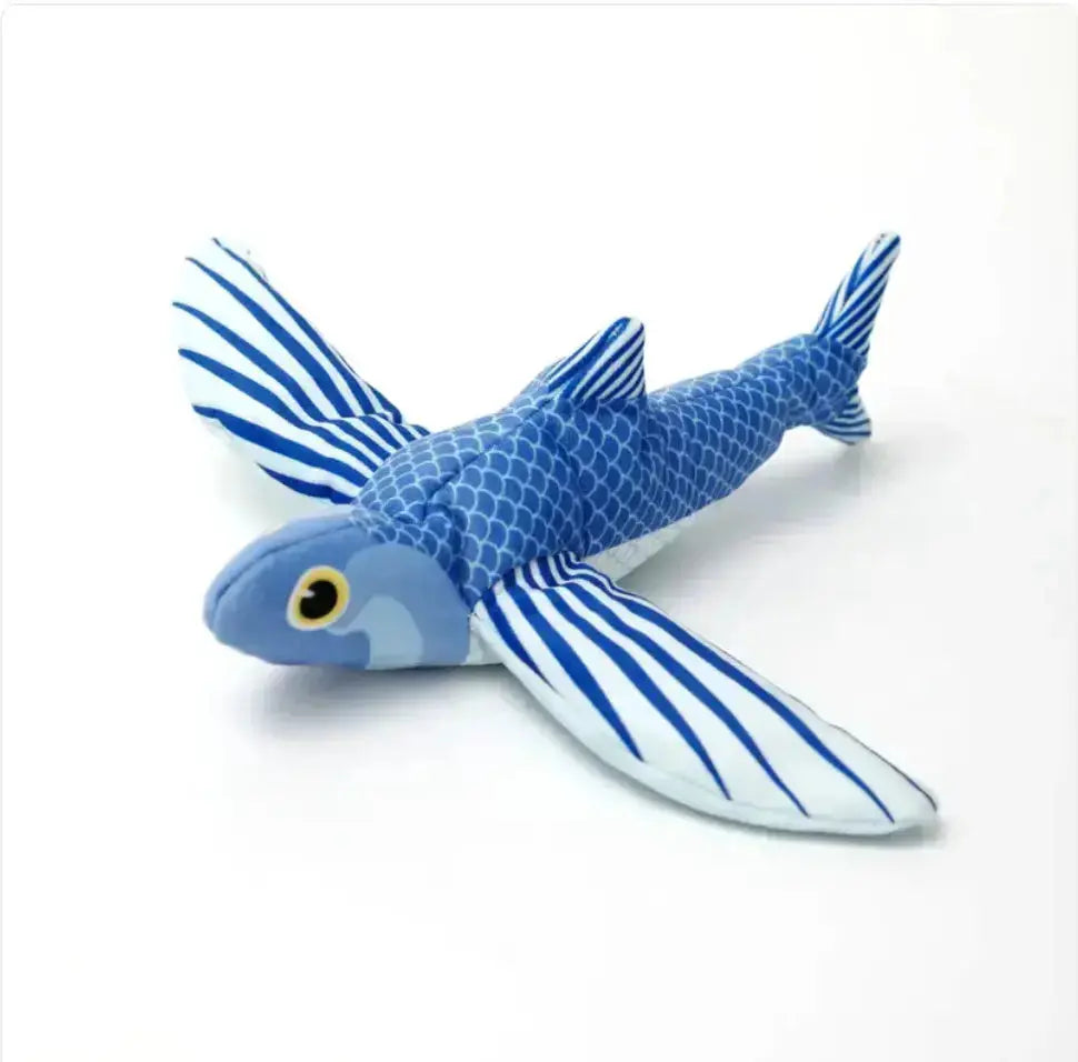 Interactive Plush Pet Toy - Sound & Motion Jumping Fish or Flapping Bird - Flying Fish