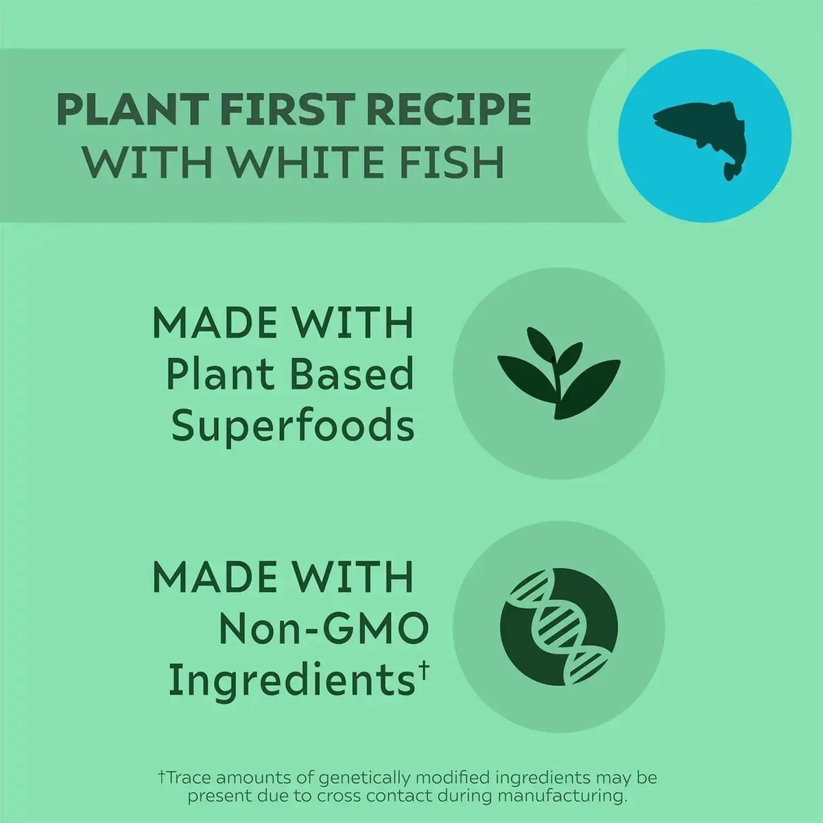 Balanced Nutrition Plant-First Recipe, Adult Natural Dry Dog Food with White Fish, 12 Lb. Bag