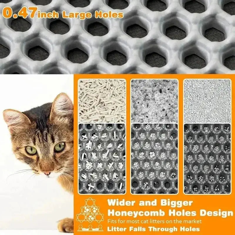 Large Size Cat Litter Mat Waterproof Pet Toilet Cat Litter Trapping Mat Non Slip Double Layer Cats Litter Box Pad Pet