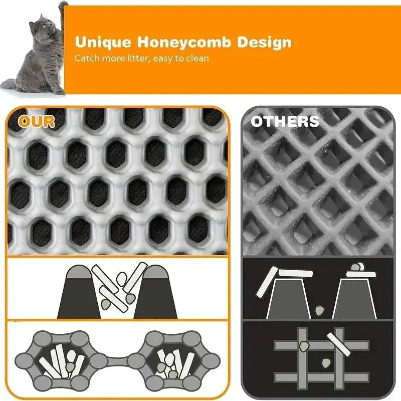 Large Size Cat Litter Mat Waterproof Pet Toilet Cat Litter Trapping Mat Non Slip Double Layer Cats Litter Box Pad Pet