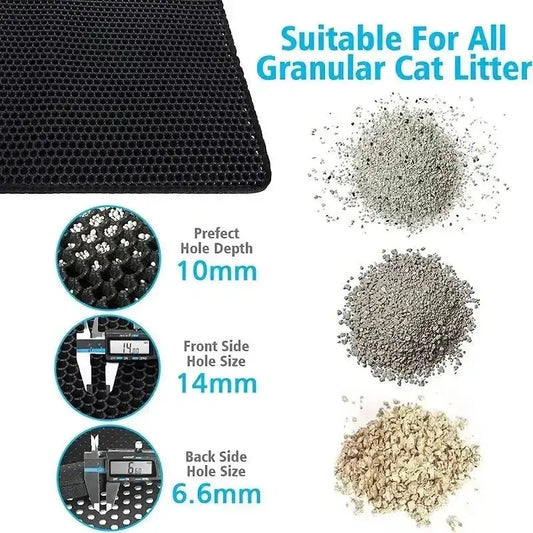 Large Size Cat Litter Mat Waterproof Pet Toilet Cat Litter Trapping Mat Non Slip Double Layer Cats Litter Box Pad Pet