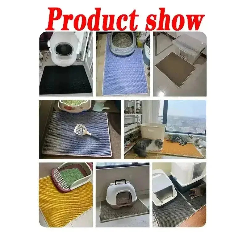 Large Size Cat Litter Mat Waterproof Pet Toilet Cat Litter Trapping Mat Non Slip Double Layer Cats Litter Box Pad Pet