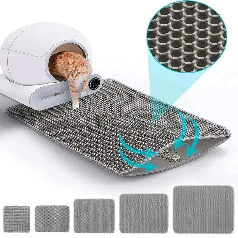 Large Size Cat Litter Mat Waterproof Pet Toilet Cat Litter Trapping Mat Non Slip Double Layer Cats Litter Box Pad Pet
