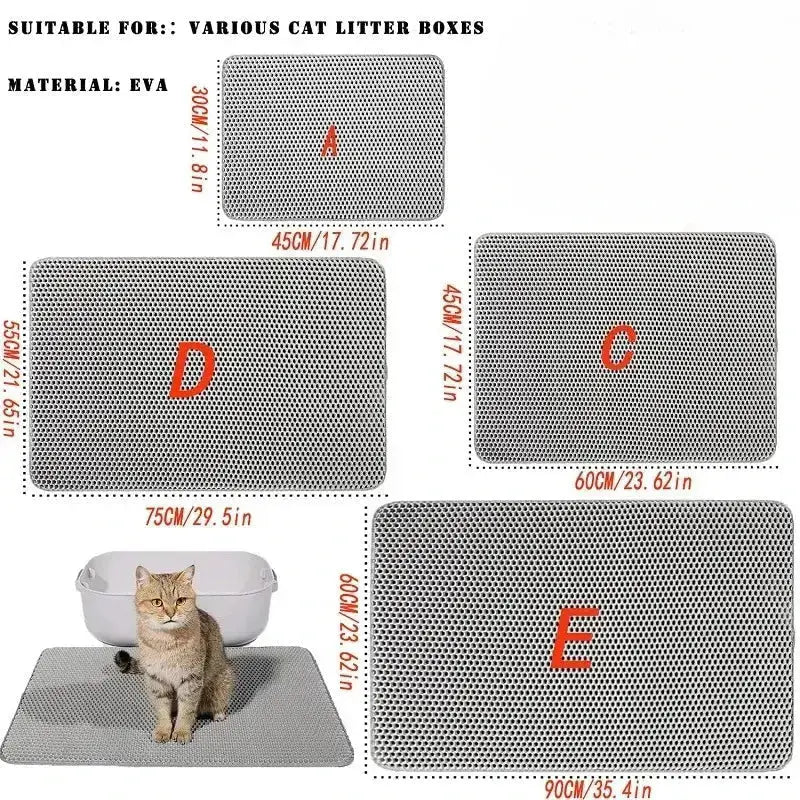Large Size Cat Litter Mat Waterproof Pet Toilet Cat Litter Trapping Mat Non Slip Double Layer Cats Litter Box Pad Pet