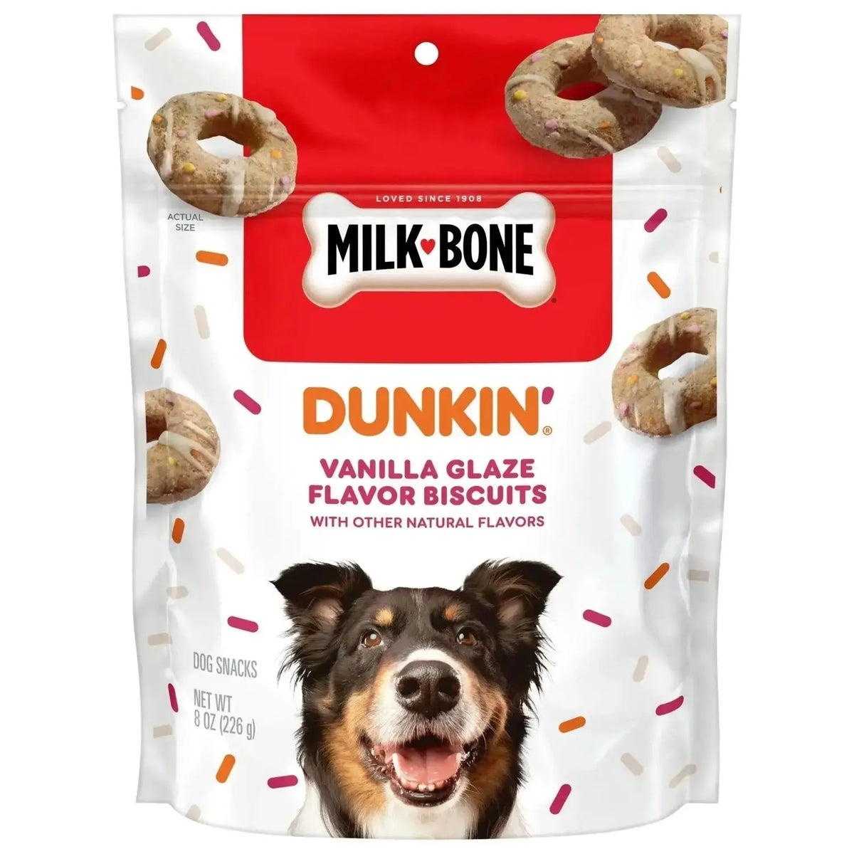 Milk-Bone Dunkin’ Vanilla Glaze Flavor Dog Biscuits with Other Natural Flavors 8 oz Bag - Dogs