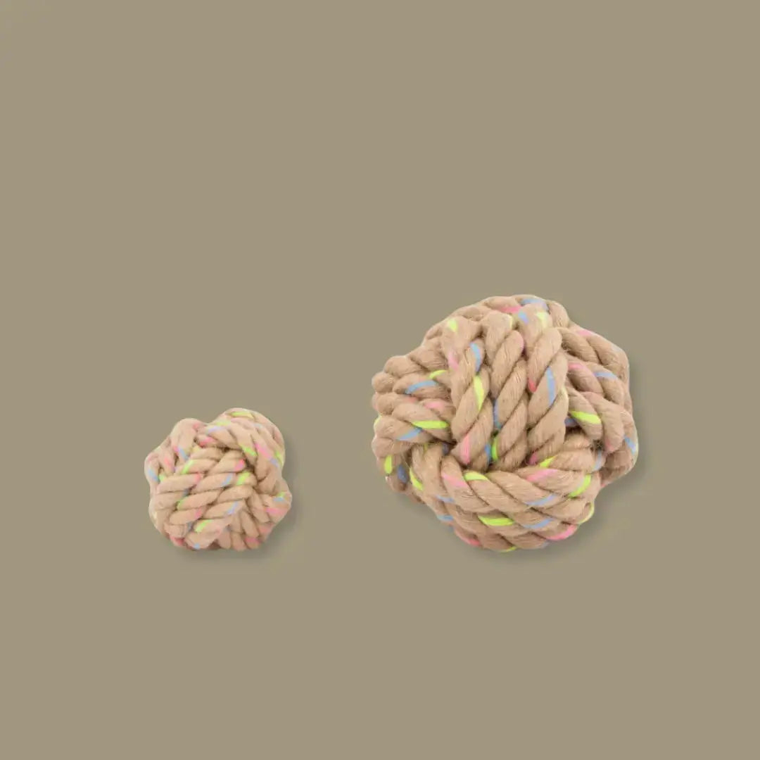 Natural Hemp Rope Ball | Recycled Cotton - Rope Chew Toy