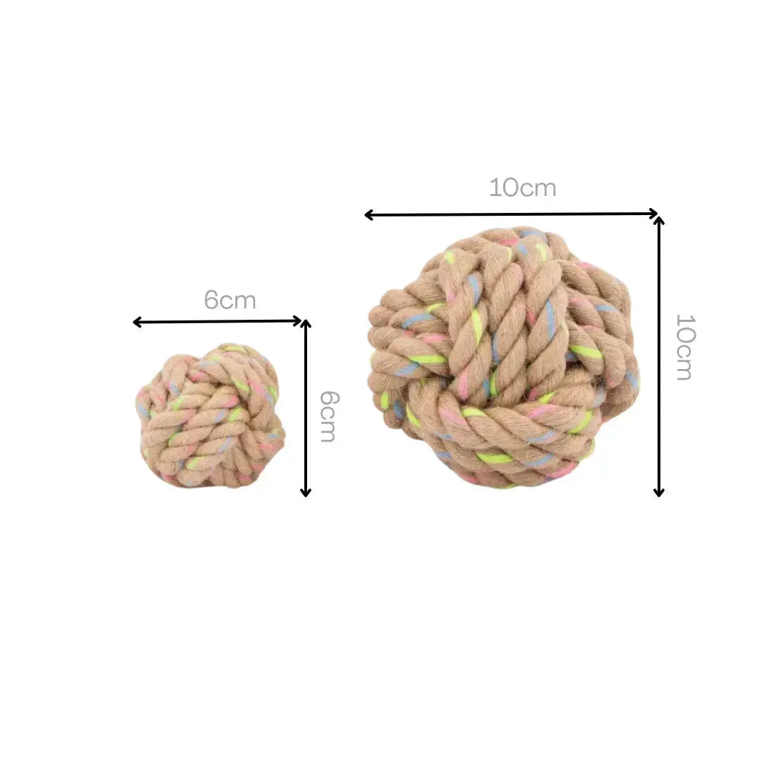 Natural Hemp Rope Ball | Recycled Cotton - Rope Chew Toy
