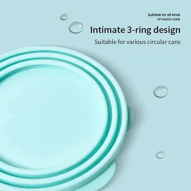 New Portable Silicone Dog Cat Canned Lid 2-in-1Food Sealer Spoon Pet Food Cover Storage Fresh-keeping Lids Bowl Pets