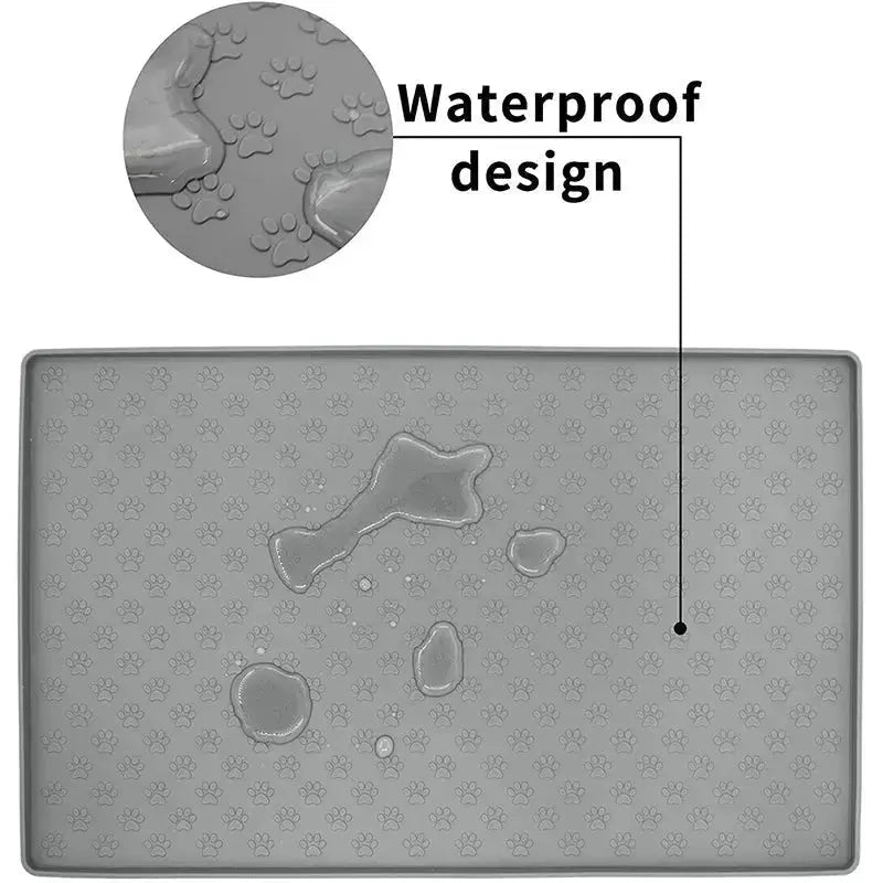 Non-Slip Waterproof Pet Food Mat Silicone Pet Food Drinking Mat - Pets