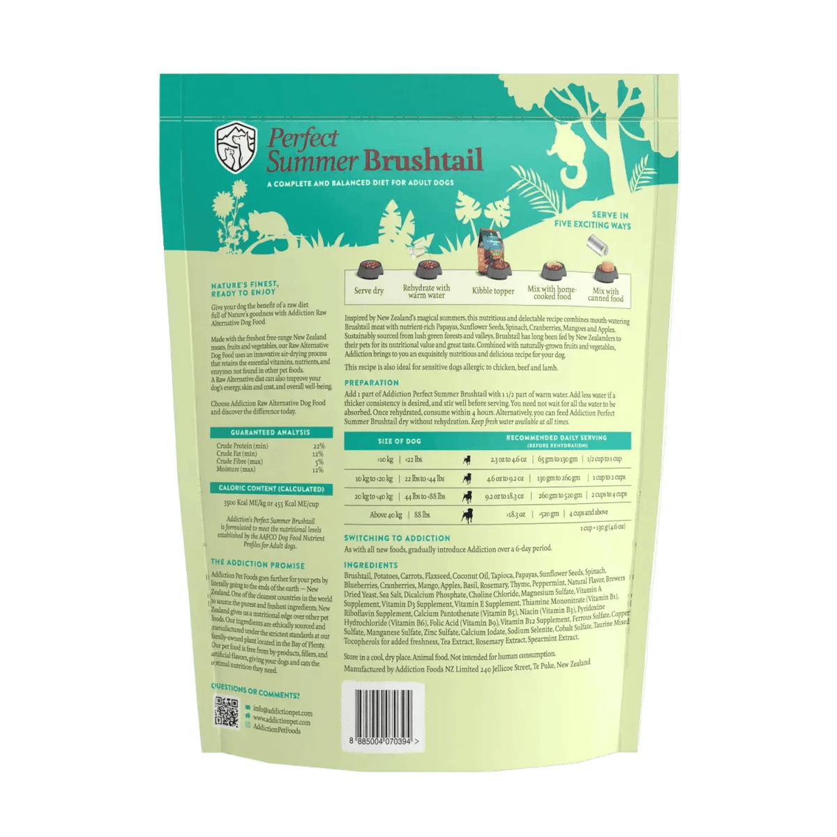 Perfect Summer Brushtail Air-Dried Dog Food Addiction Pet Foods USA